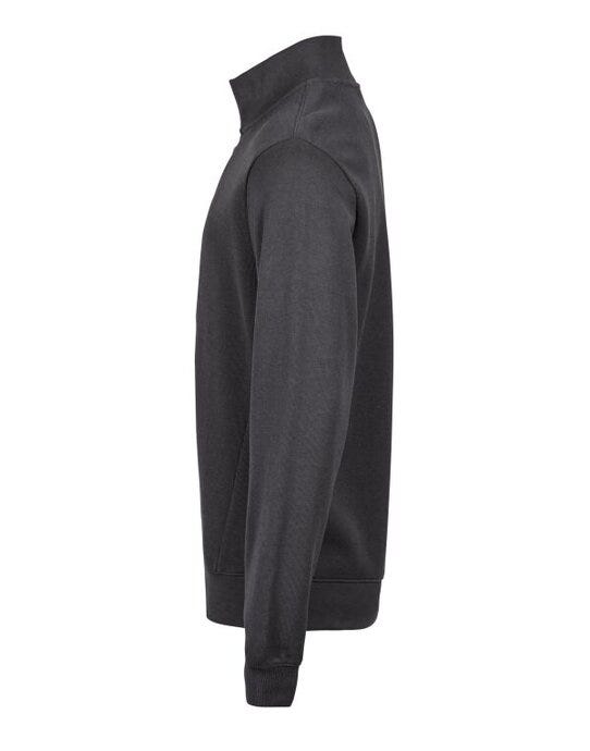 Tee Jays TJ5506 Ribbed Interlock Half Zip - Dark Grey
