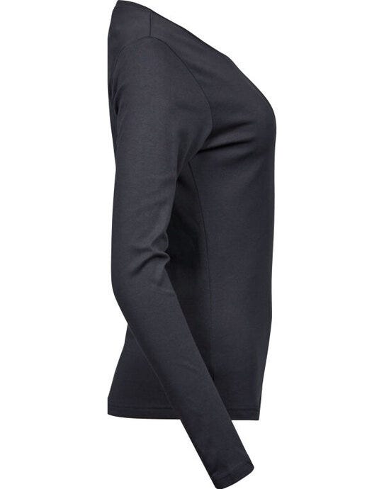 Tee Jays TJ590 Lady Long Sleeve Interlock Tee - Dark Grey