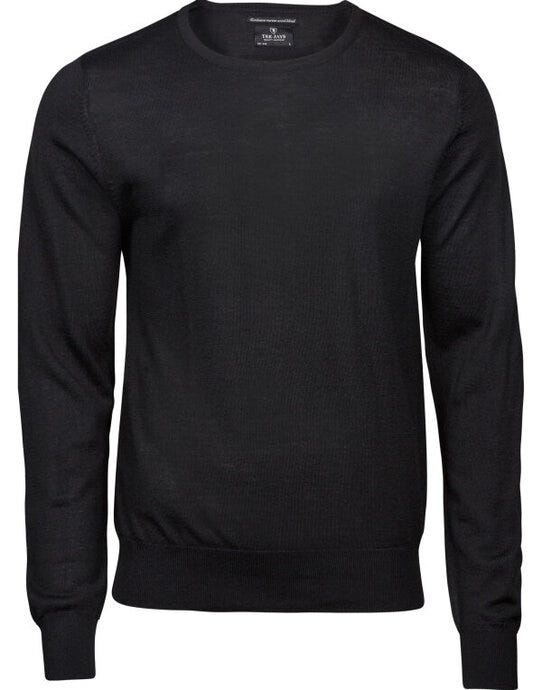 Tee Jays TJ6000 Mens Crew Neck Knitted Sweater - Black