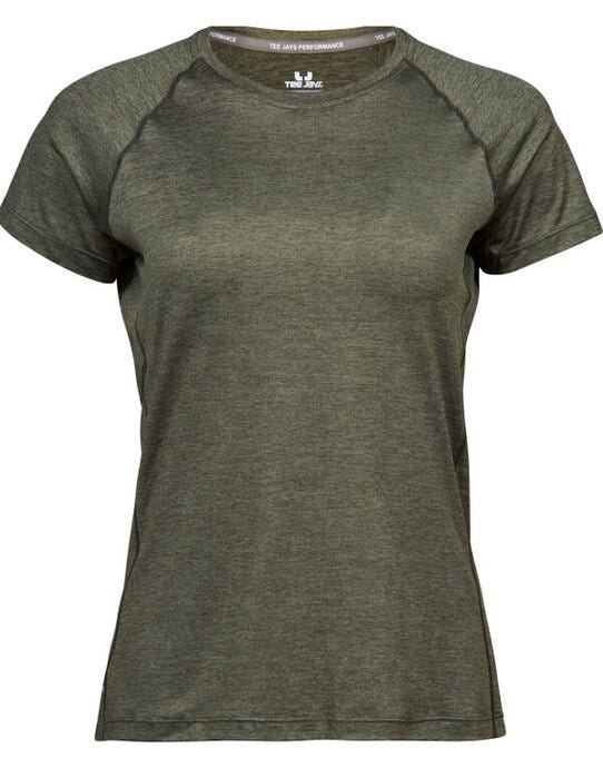 Tee Jays TJ7021 Ladies CoolDry Tee - Olive Melange