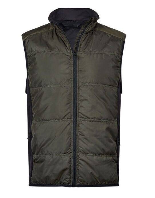 Tee Jays TJ9114 Hybrid-Stretch Bodywarmer - Deep Green/ Black
