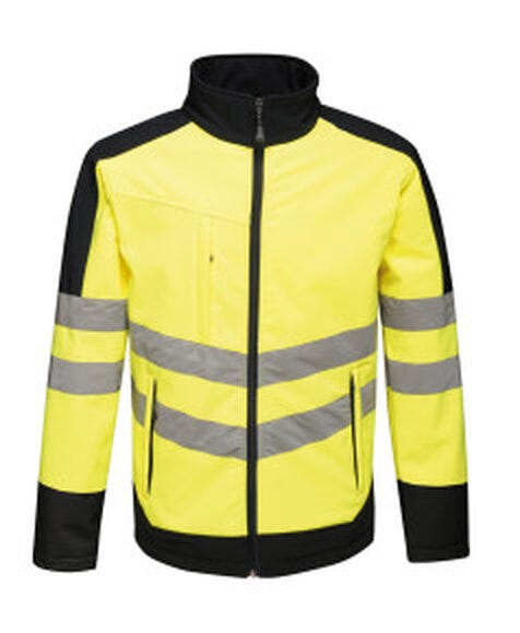 Regatta High Visibility TRA625 Regatta Hi-Vis Pro 3 Layer Softshell - Yellow/Navy