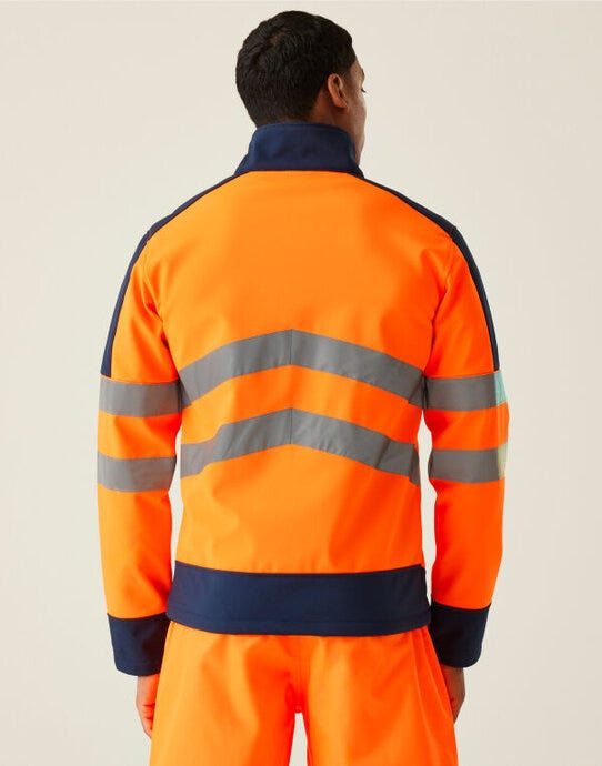 Regatta High Visibility TRA625 Regatta Hi-Vis Pro 3 Layer Softshell - Orange/Navy