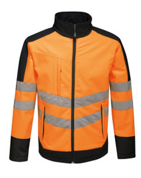 Regatta High Visibility TRA625 Regatta Hi-Vis Pro 3 Layer Softshell - Orange/Navy