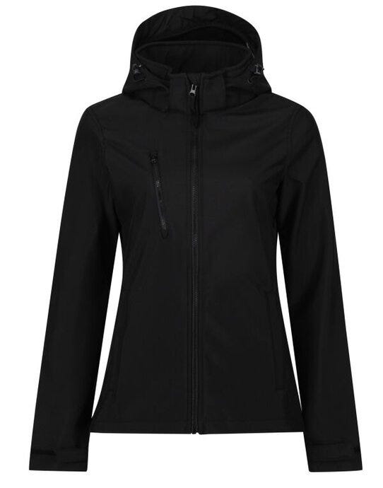 Regatta Professional TRA702 Regatta Womens Venturer Hooded Softshell - Black/Black