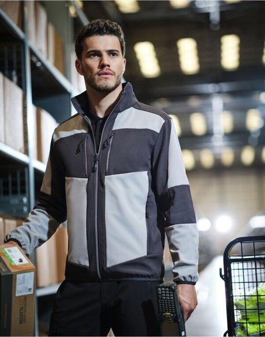 Regatta Professional TRA753 Regatta E-Volve Unisex 2 Layer Softshell - Mineral Grey/Ash
