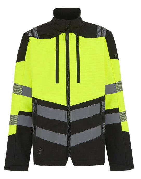 Regatta High Visibility TRA760 Regatta Hi-Vis X-Pro 3 Layer Softshell - Black/Hi-Vis Yellow