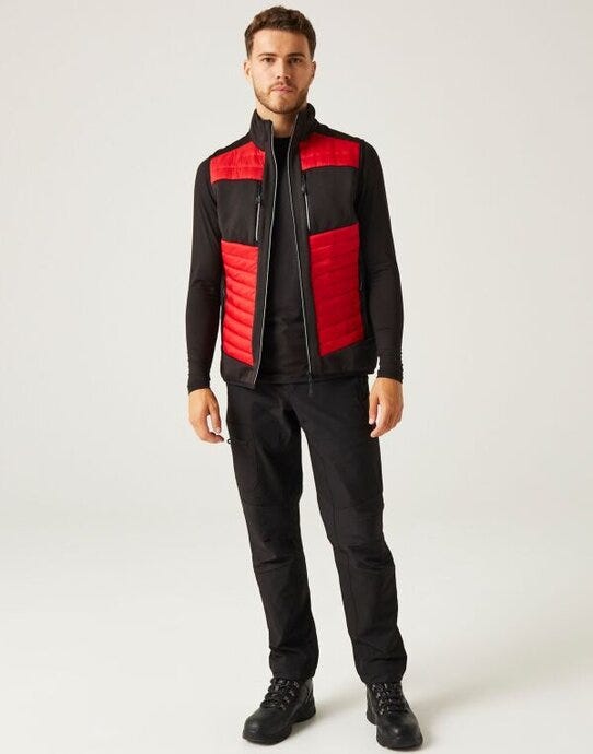Regatta Professional TRA905 Regatta E-Volve Unisex Hybrid Bodywarmer - Classic Red/Black