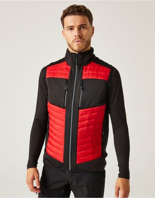 Regatta Professional TRA905 Regatta E-Volve Unisex Hybrid Bodywarmer - Classic Red/Black