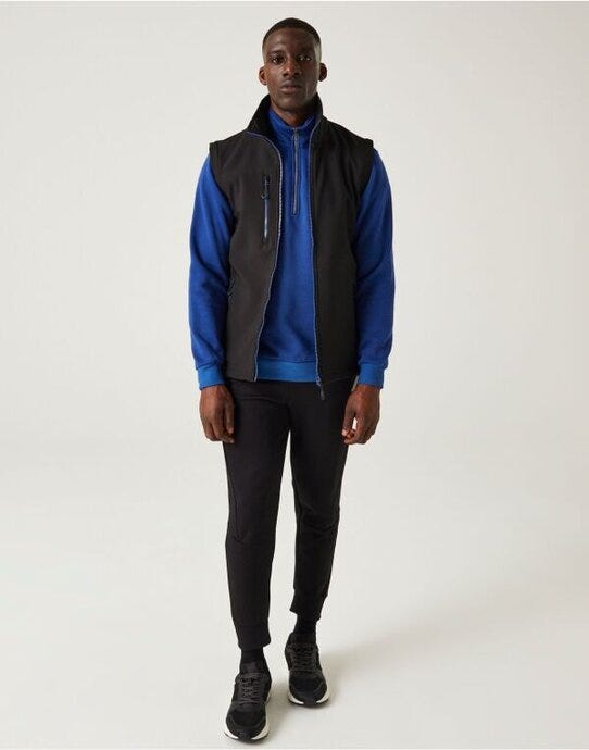 Regatta Professional TRA915 Regatta Navigate 2L Softshell Bodywarmer - Black/New Royal