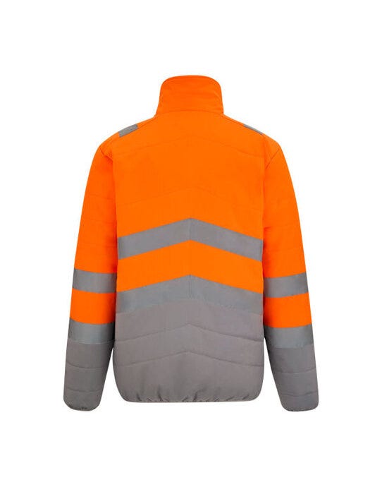 Regatta High Visibility TRA943 Regatta Hi-Vis 2 Tone Thermal Baffle Jkt - Hi Vis Orange