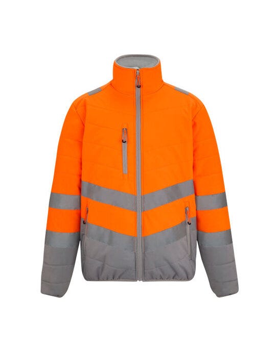 Regatta High Visibility TRA943 Regatta Hi-Vis 2 Tone Thermal Baffle Jkt - Hi Vis Orange