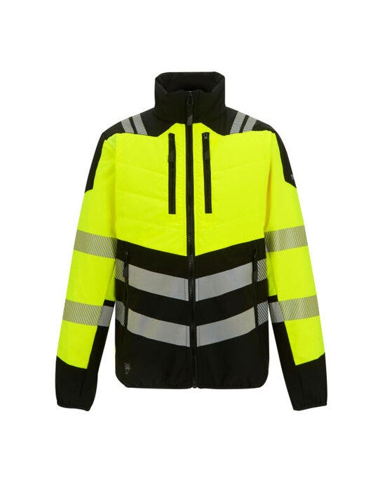 Regatta High Visibility TRA953 Regatta Hi-Vis X-Pro Hybrid Jkt Class 2 - Black/Hi-Vis Yellow