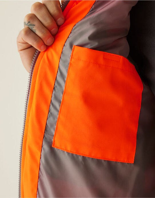 Regatta High Visibility TRB202 Regatta Hi-Vis 2 Tone Thermal Baffle BW - Hi Vis Orange
