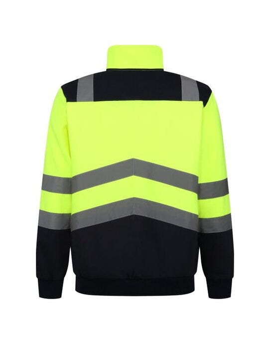 Regatta High Visibility TRF670 Regatta Hi Vis Pro 1/4 Zip Sweat Top - Hi-Vis Yellow/Navy