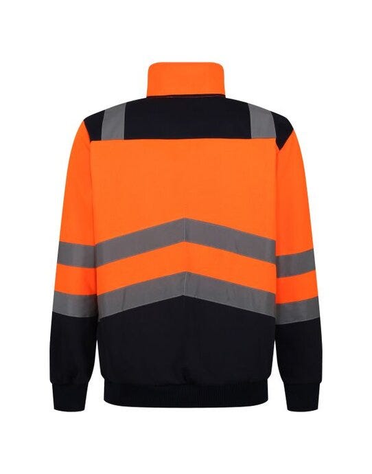 Regatta High Visibility TRF670 Regatta Hi Vis Pro 1/4 Zip Sweat Top - Hi Vis Orange/Navy