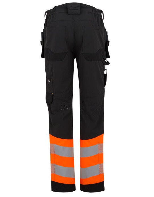 Regatta High Visibility TRJ480R Regatta Hi-Vis X-Pro Stretch Holster Trs - Black/Hi-Vis Orange