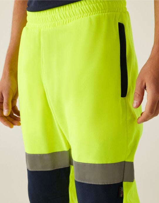 Regatta High Visibility TRJ503 Regatta Hi Vis Pro Two Tone Joggers - Hi-Vis Yellow/Navy