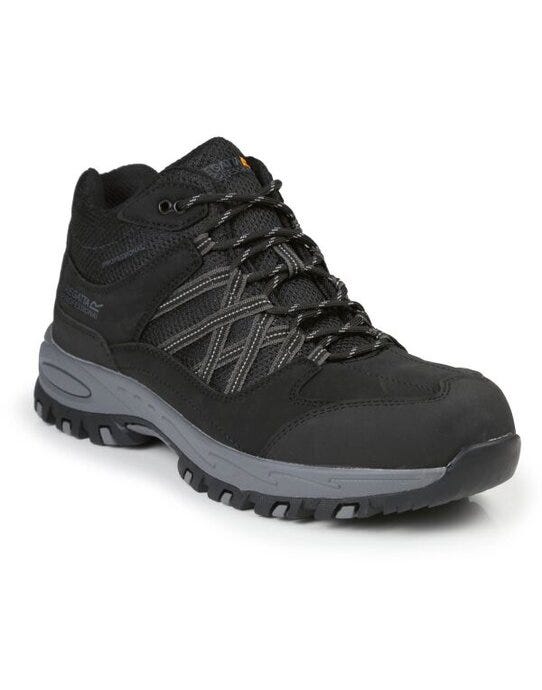 Regatta Safety Footwear TRK200 Regatta Sandstone SB Safety Hiker - Black/Granite