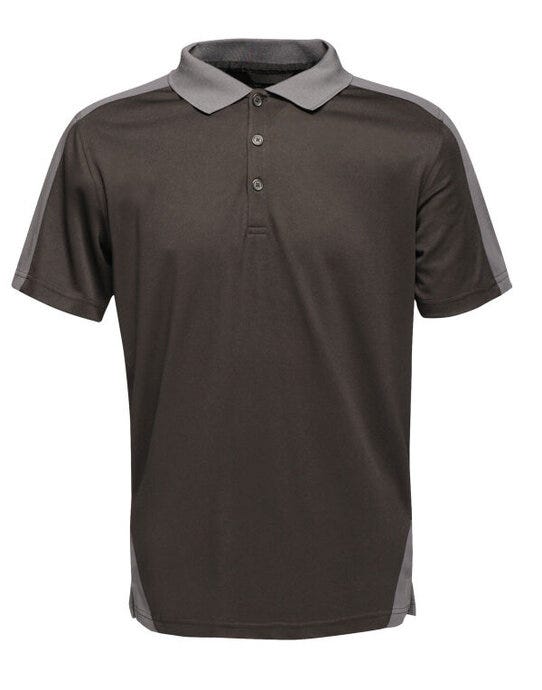 Regatta Professional TRS174 Regatta Mens Contrast Wicking Polo - Black/Seal Grey