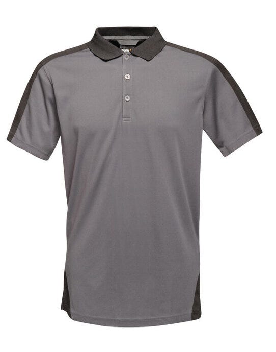Regatta Professional TRS174 Regatta Mens Contrast Wicking Polo - Seal Grey/Black