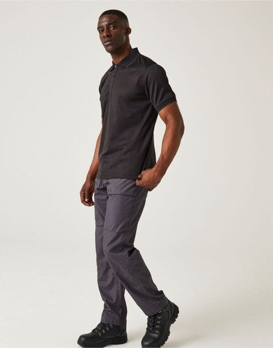Regatta Professional TRS264 Regatta Navigate Short Sleeve Polo - Black/Seal
