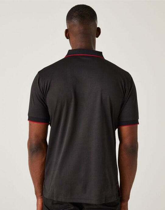 Regatta Professional TRS264 Regatta Navigate Short Sleeve Polo - Black/Classic Red