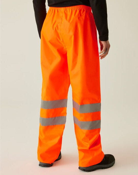 Regatta High Visibility TRW498 Regatta Hi-VIs Pro Packaway Overtrousers - Orange