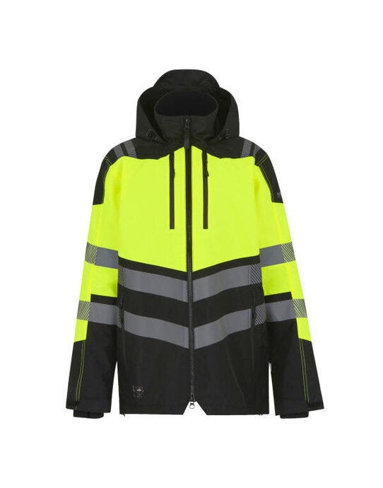 Regatta High Visibility TRW550 Regatta Hi-Vis X-Pro Wproof Shell Jacket - Black/Hi-Vis Yellow