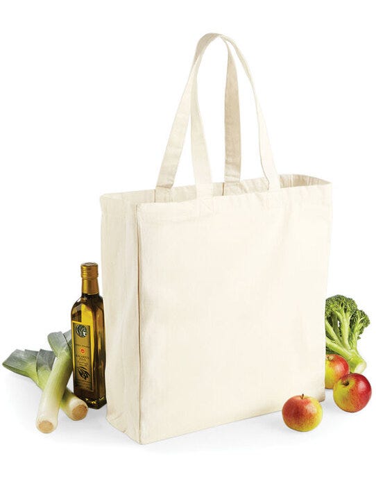 Westford Mill W108 Canvas Classic Shopper - Natural