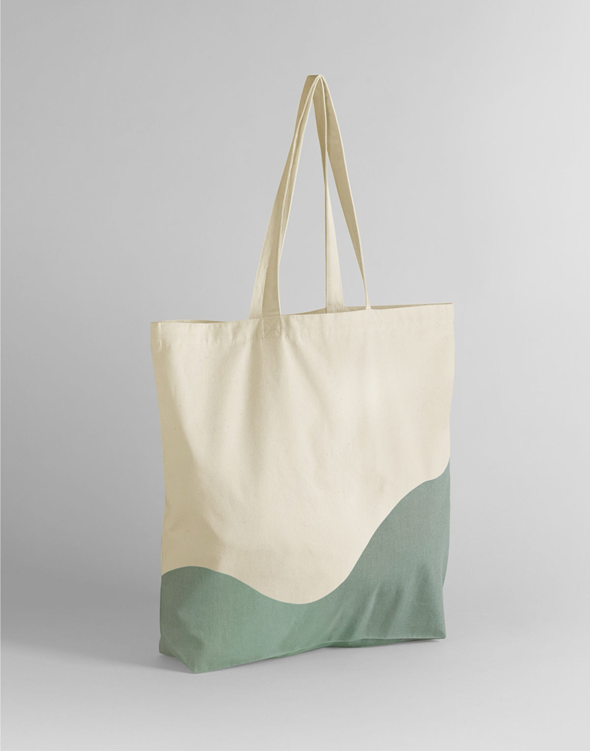 Westford Mill W235 Wave Print Maxi Tote - Natural/Dusty Green