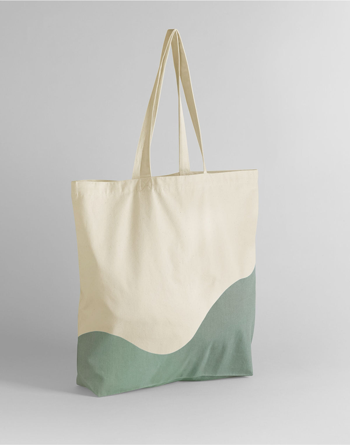 Westford Mill W235 Wave Print Maxi Tote - Natural/Dusty Green