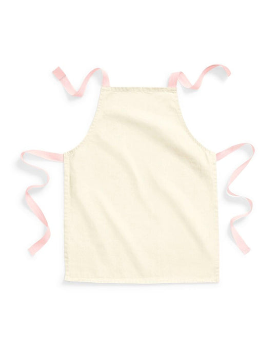 Westford Mill W362 Cotton Junior Apron - Natural/Pastel Pink