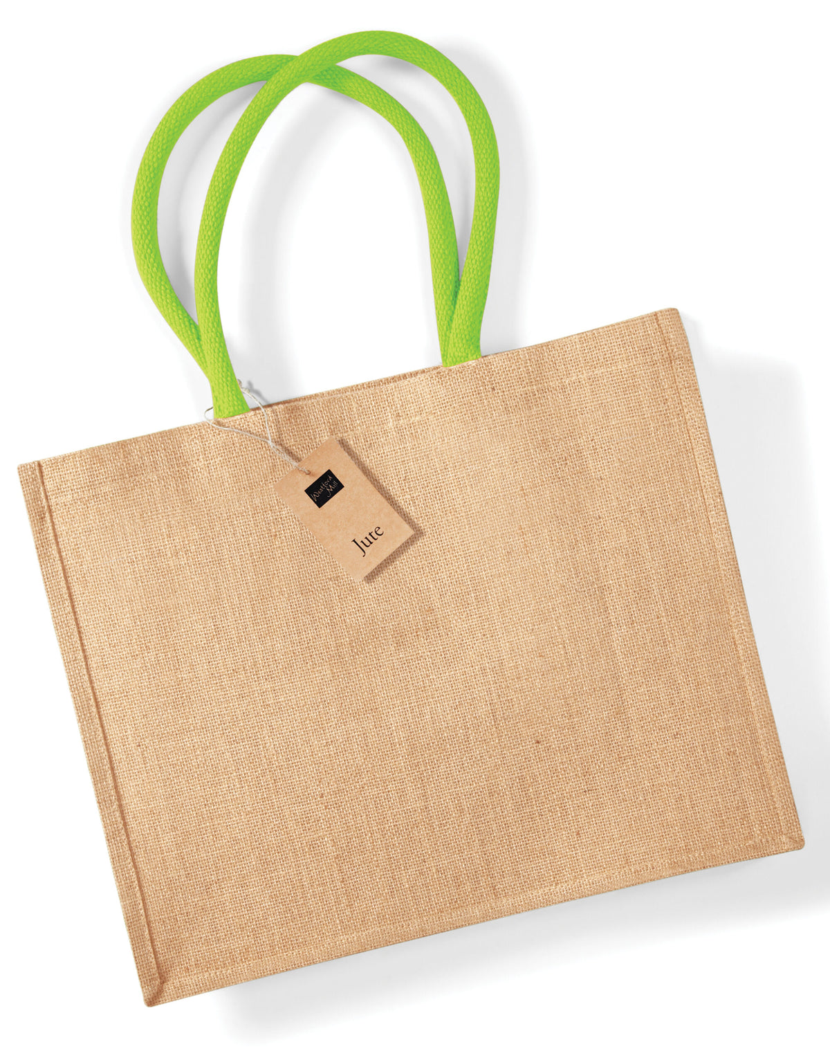 Westford Mill W407 Jute Classic Shopper - Natural/Lime