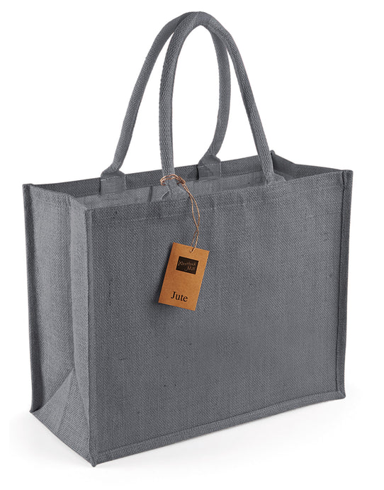 Westford Mill W407 Jute Classic Shopper - Graphite Grey/Graphite Grey