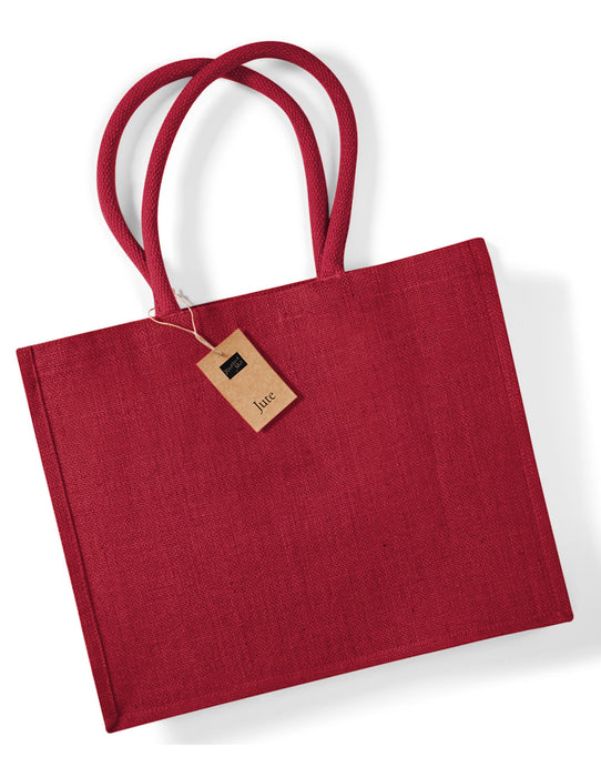 Westford Mill W407 Jute Classic Shopper - Red/red