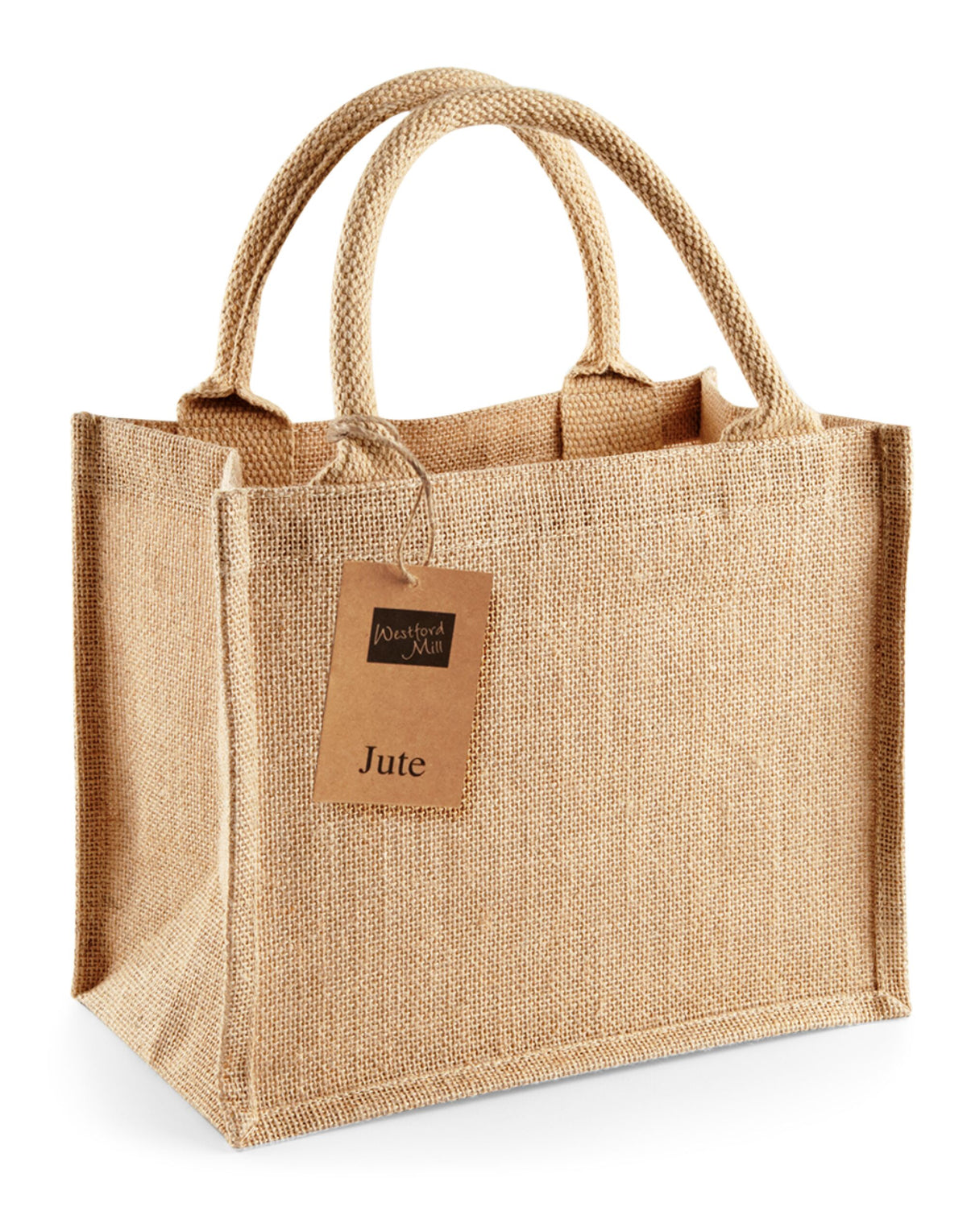 Westford Mill W412 Jute Mini Gift Bag - Natural
