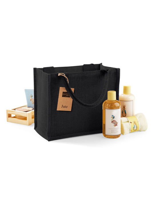 Westford Mill W412 Jute Mini Gift Bag - Black/Black