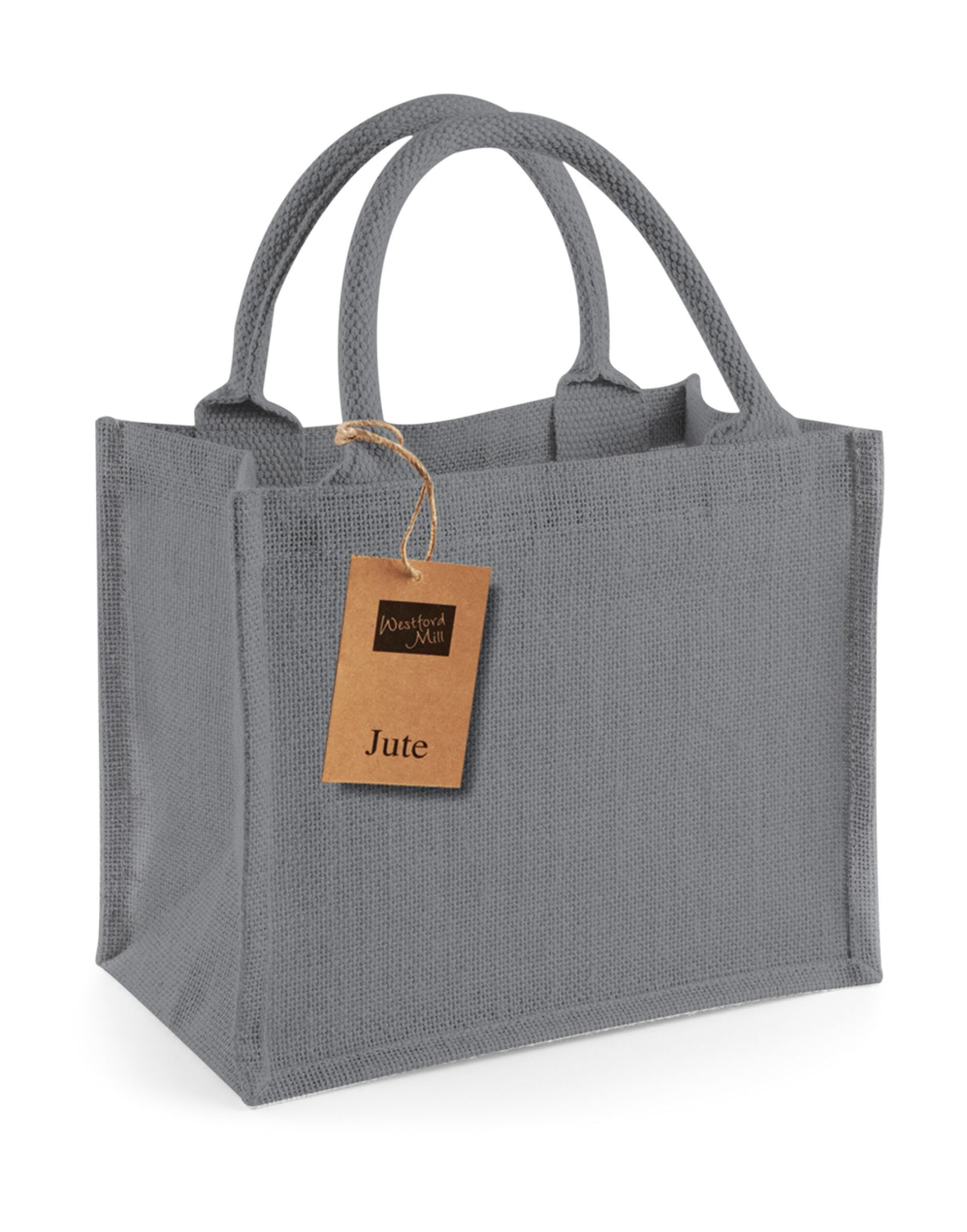 Westford Mill W412 Jute Mini Gift Bag - Graphite Grey/Graphite Grey