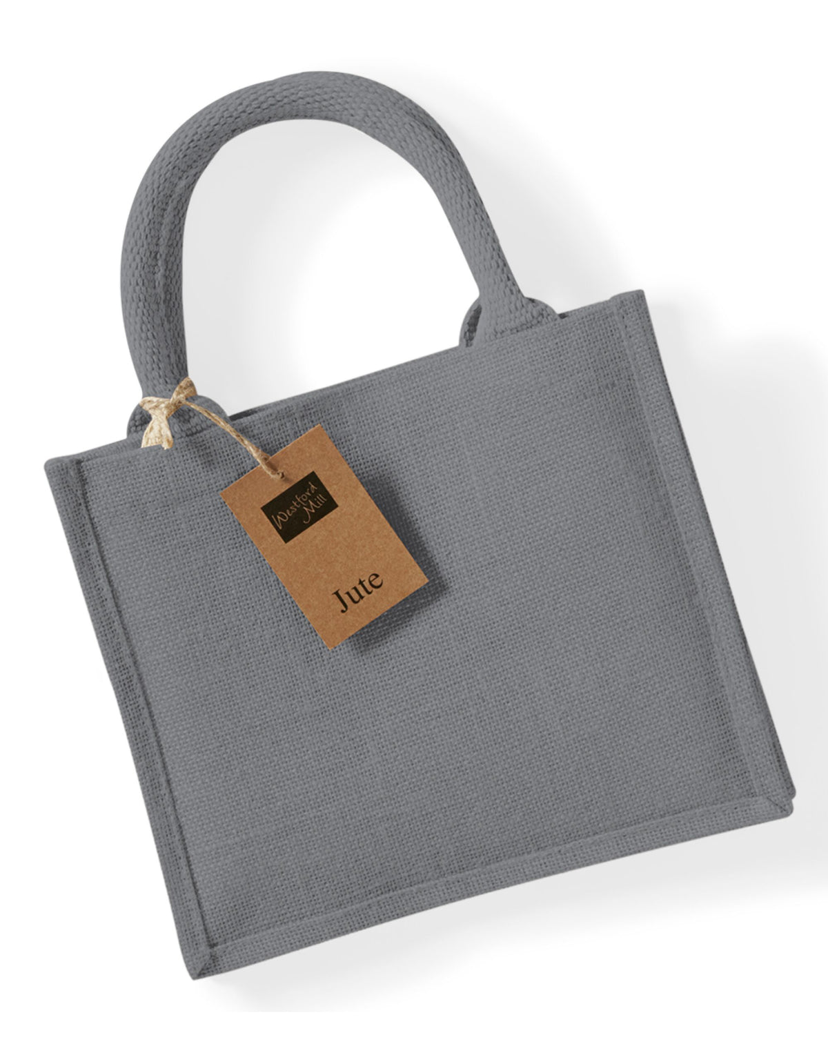 Westford Mill W412 Jute Mini Gift Bag - Graphite Grey/Graphite Grey