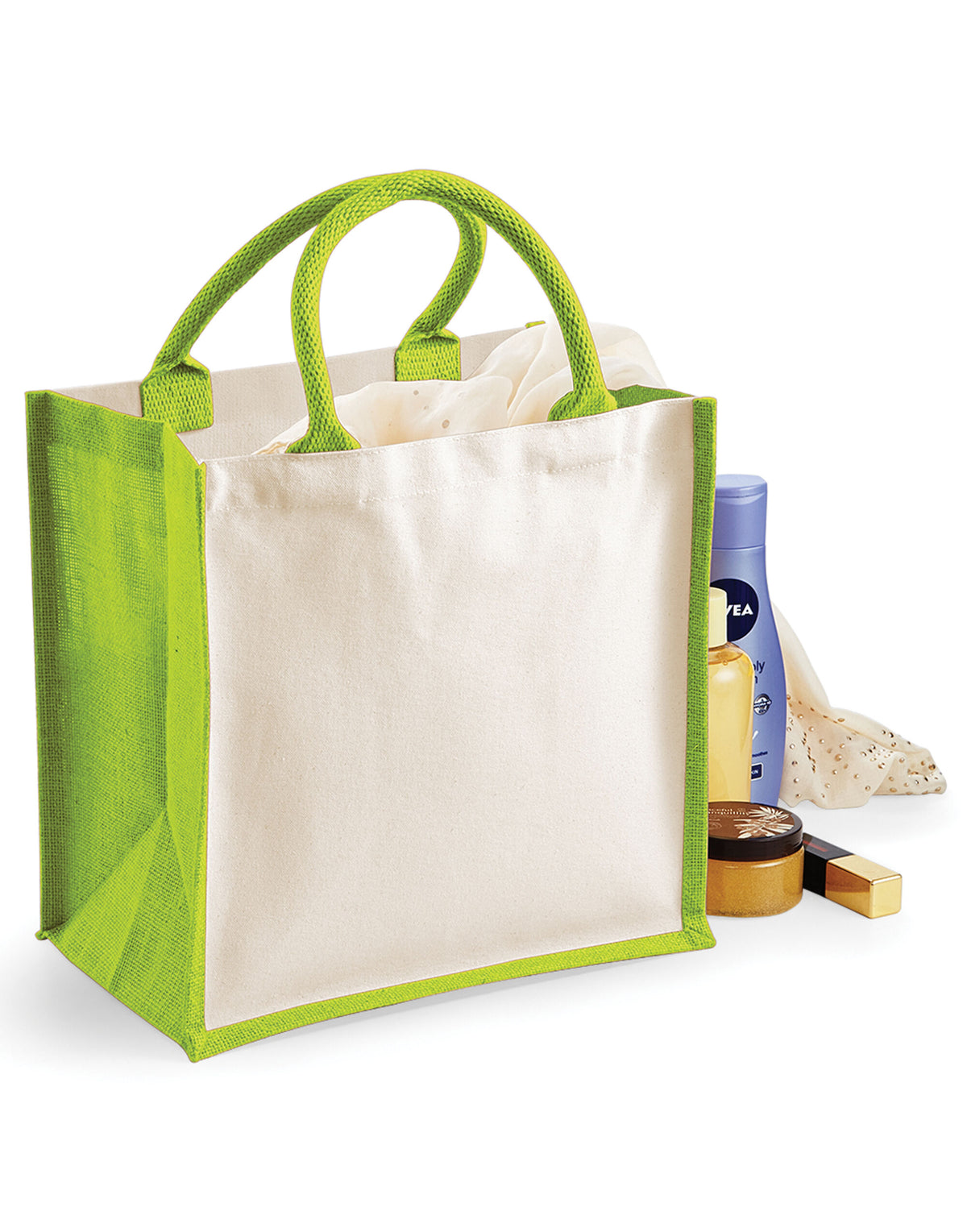 Westford Mill W421 Printers Midi Jute Bag - Apple Green