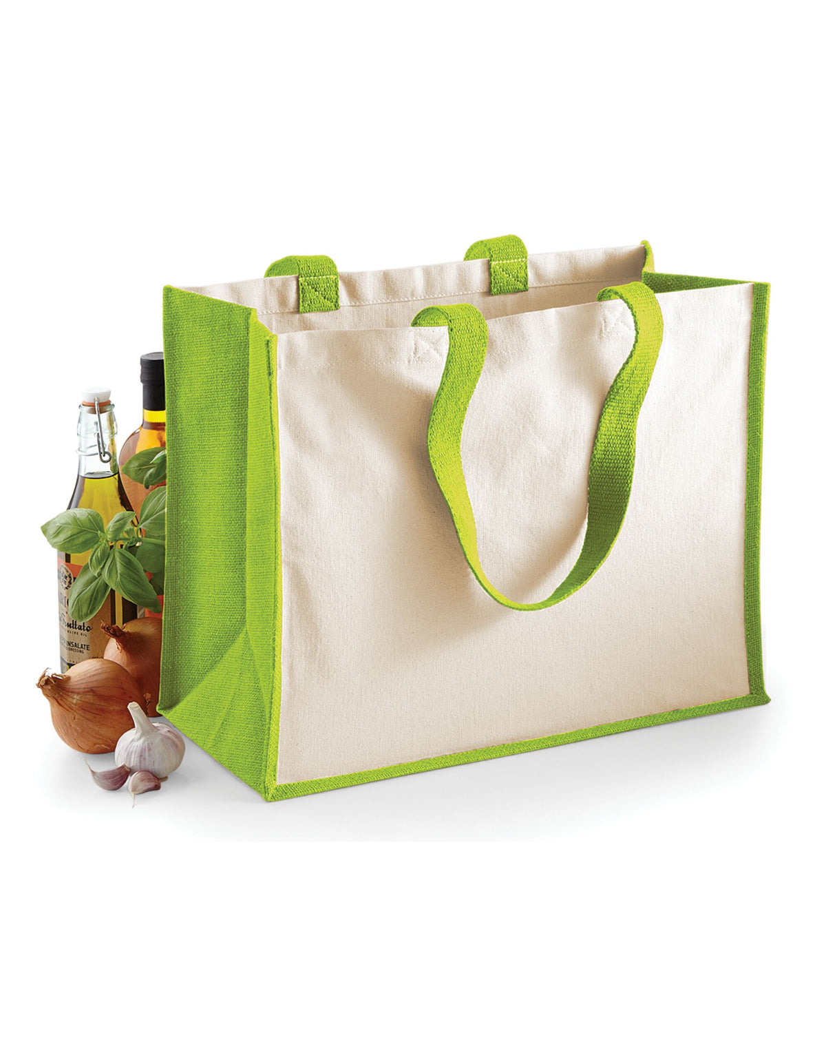 Westford Mill W422 Printers Jute Shopper - Apple Green
