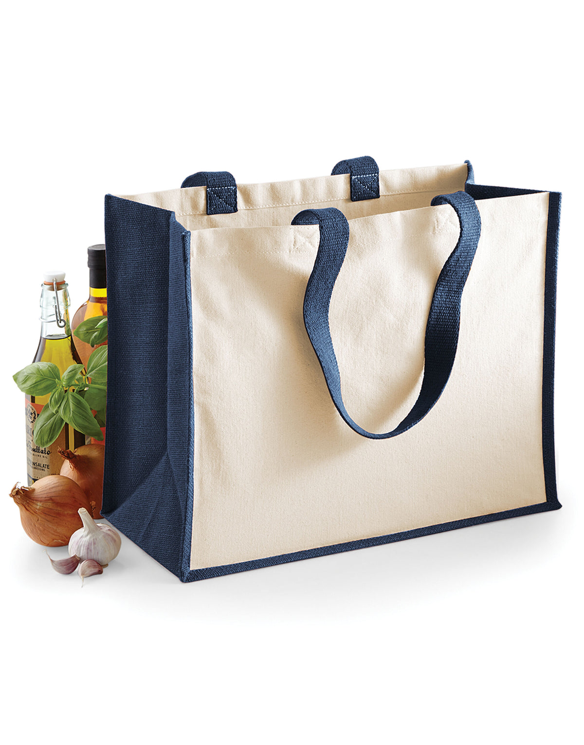 Westford Mill W422 Printers Jute Shopper - Navy