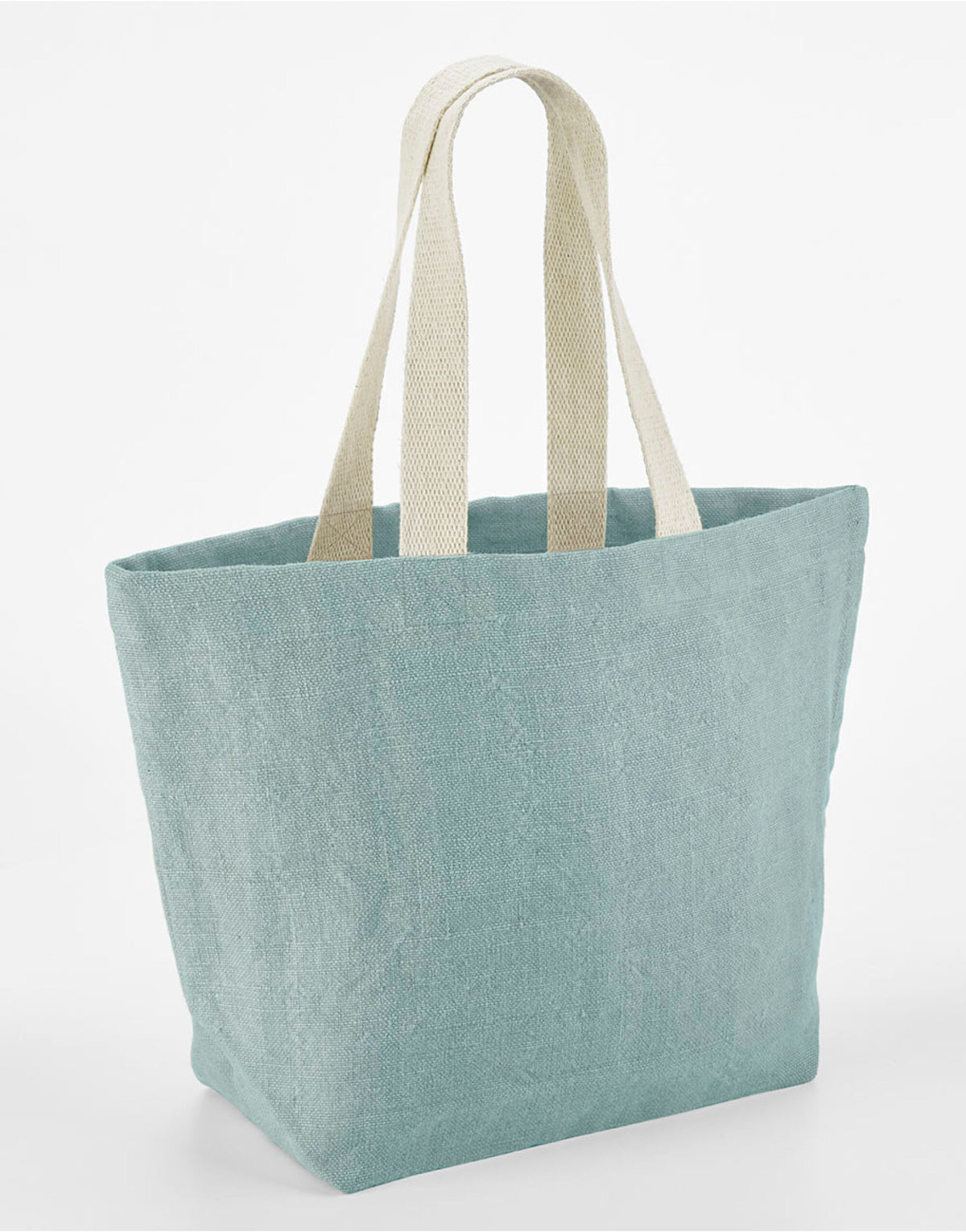 Westford Mill W466 Soft Washed Jute Beach Bag - DUCK EGG BLUE