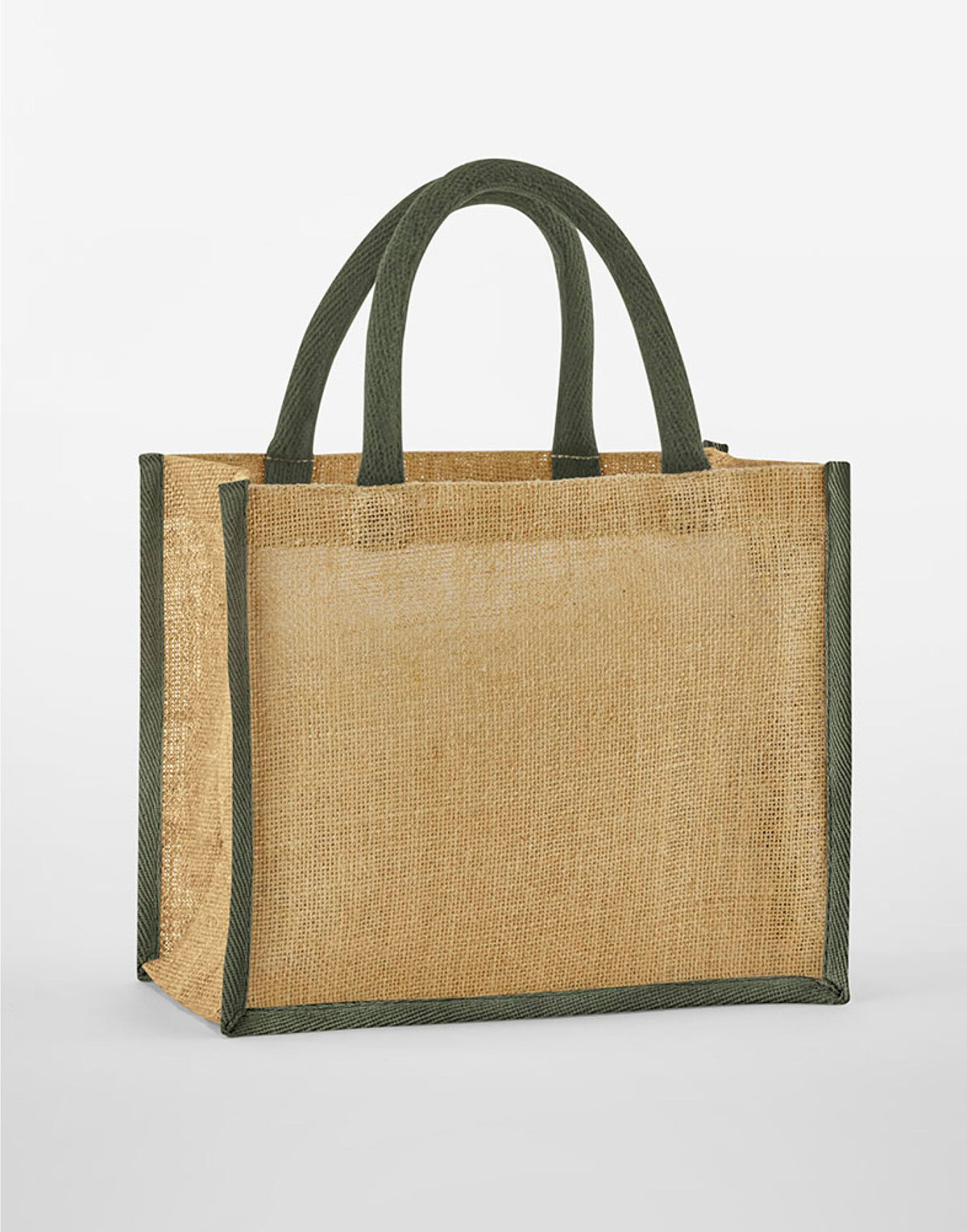 Westford Mill W473 Starched Jute Midi Tote - Natural/Olive Green