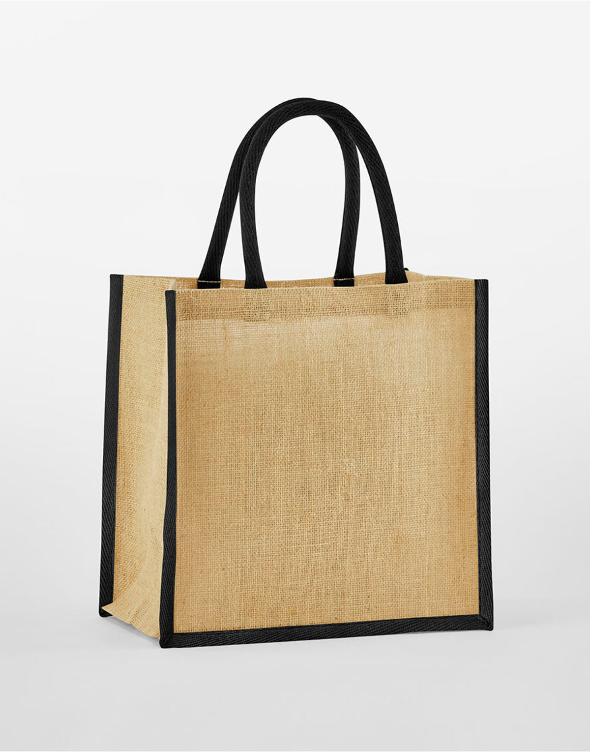Westford Mill W477 Starch Jute Mini Gift Bag - Natural/Black