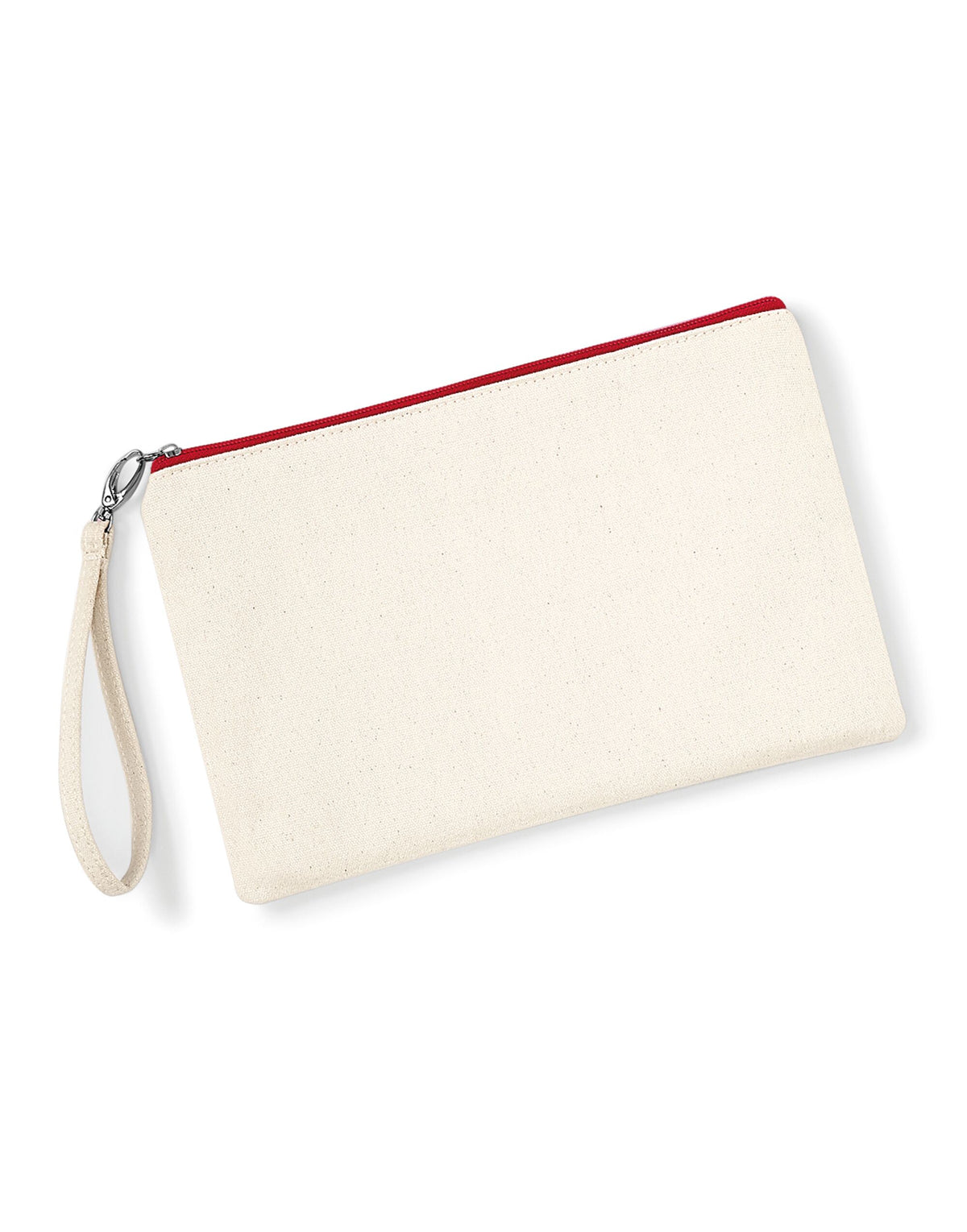 Westford Mill W520 Canvas Wristlet Pouch - Natural/Red