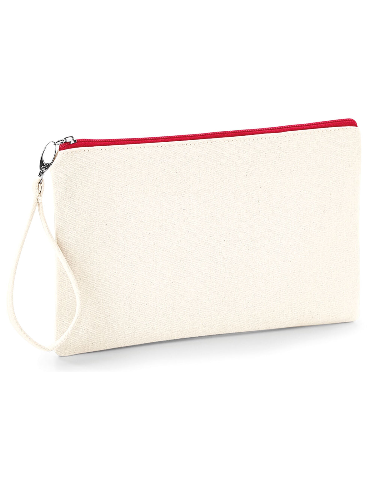 Westford Mill W520 Canvas Wristlet Pouch - Natural/Red