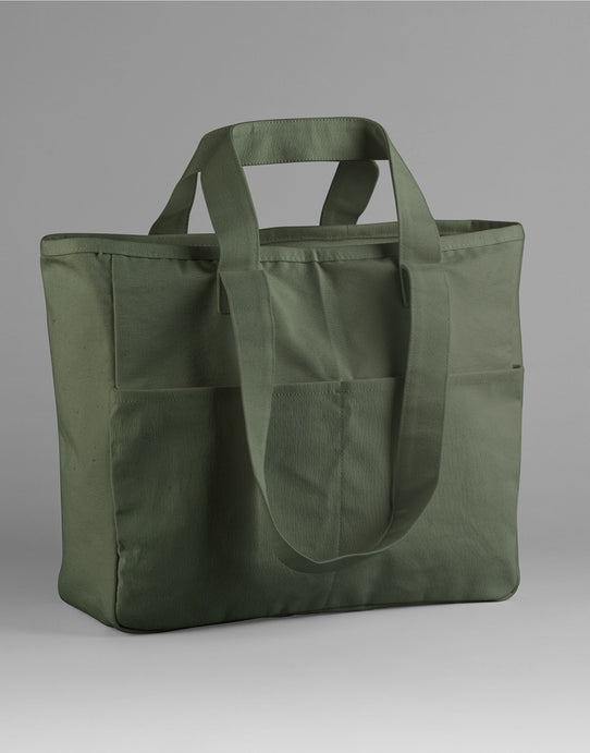 Westford Mill W604 Cargo Pocket Tote - Olive Green