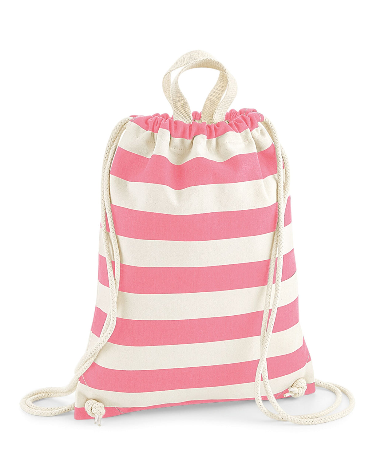 Westford Mill W686 Nautical Gymsac - Natural/ Pink